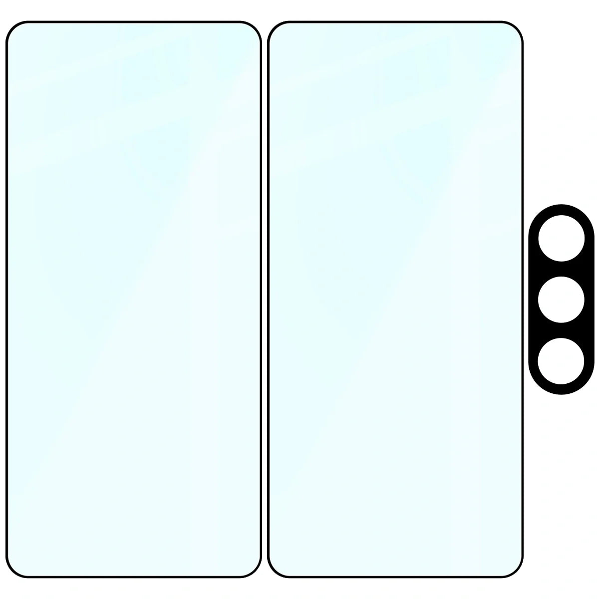 Gehärtetes Glas - 2 Stück + Kameraschutz für Galaxy S26 Plus, Bizon Glass Edge Pack, Schwarz