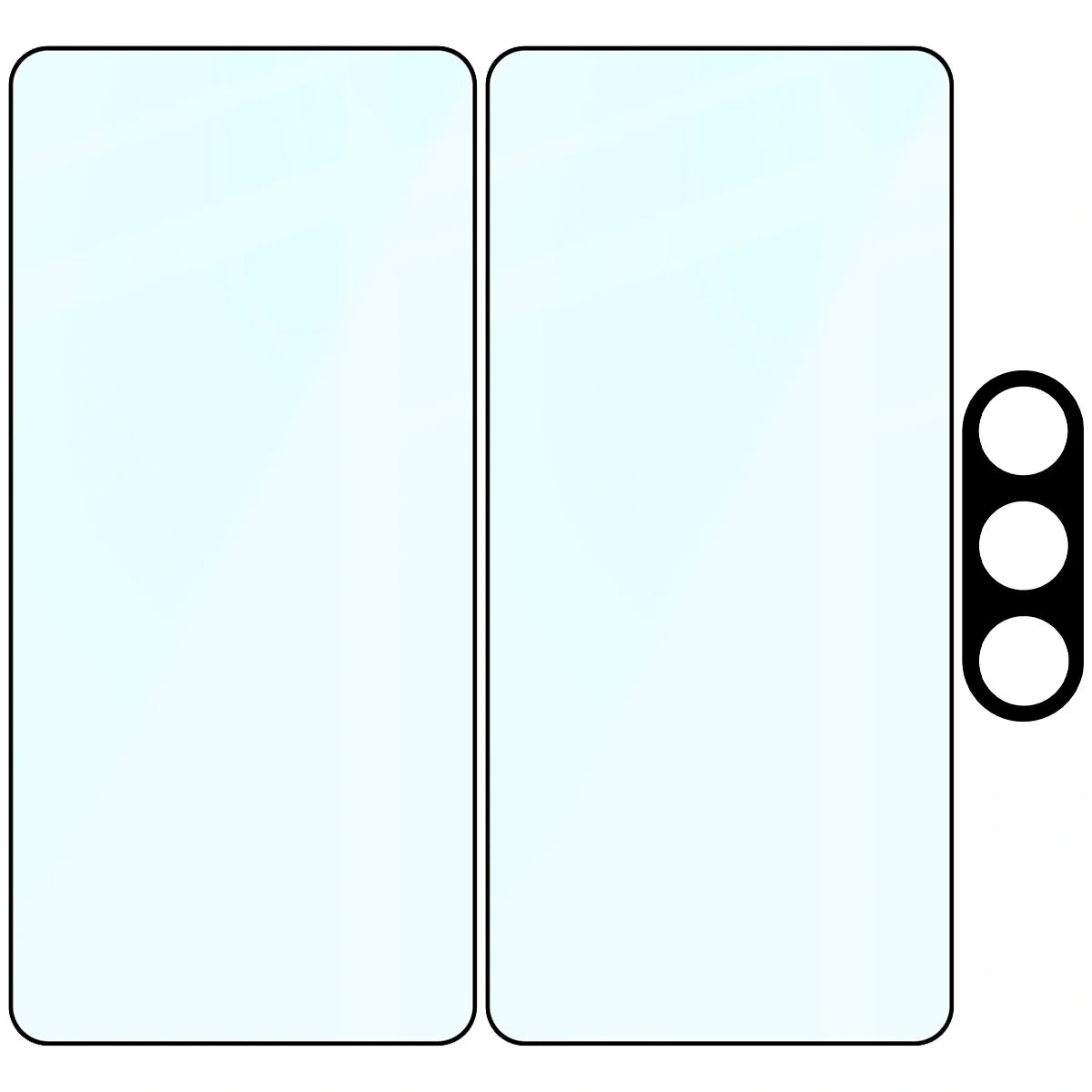 Gehärtetes Glas - 2 Stück + Kameraschutz für Galaxy S26 Ultra, Bizon Glass Edge Pack, Schwarz