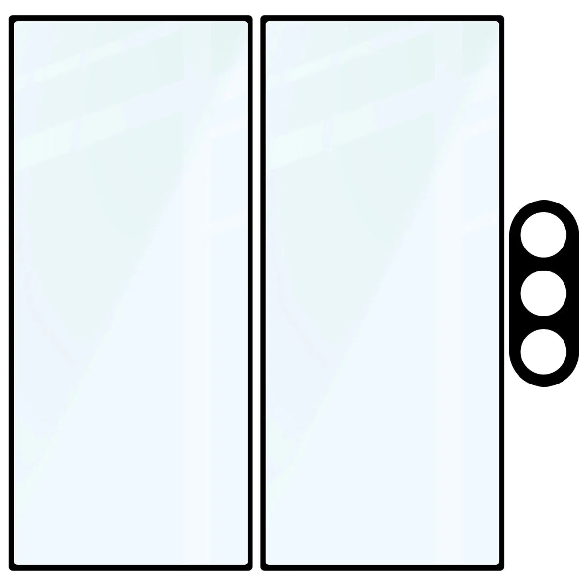 Gehärtetes Glas - 2 Stück + Kameraschutz für Galaxy Z Fold8 Ultra, Bizon Glass Edge Pack, Schwarz