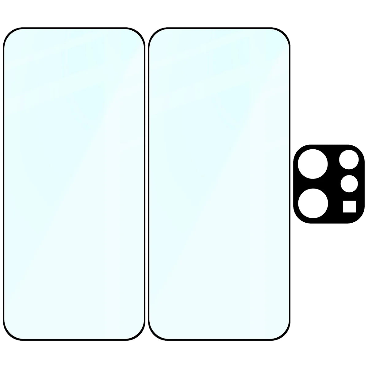 Gehärtetes Glas - 2 Stück + Kameraschutz für Vivo V70 5G, Bizon Glass Edge Pack, Schwarz