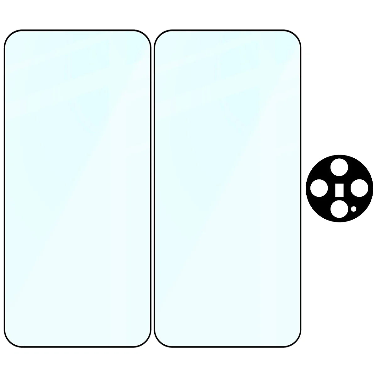 Gehärtetes Glas - 2 Stück + Kameraschutz für Vivo X300, Bizon Glass Edge Pack, Schwarz
