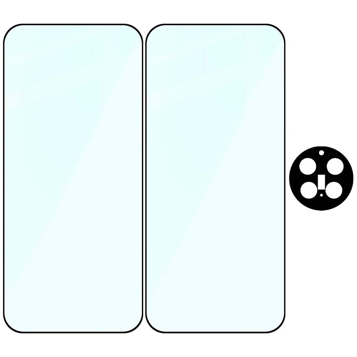 Gehärtetes Glas - 2 Stück + Kameraschutz für Vivo X300 Pro, Bizon Glass Edge Pack, Schwarz