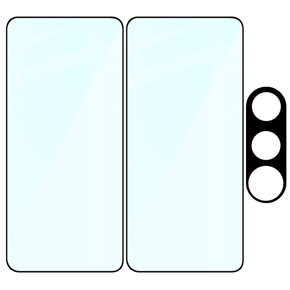 Gehärtetes Glas - 2 Stück + Kameraschutz für Vivo X300 Ultra, Bizon Glass Edge Pack, Schwarz
