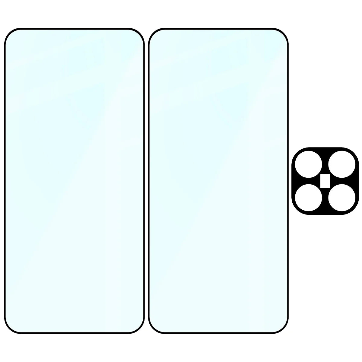 Gehärtetes Glas - 2 Stück + Kameraschutz für Xiaomi 15T Pro, Bizon Glass Edge Pack, Schwarz