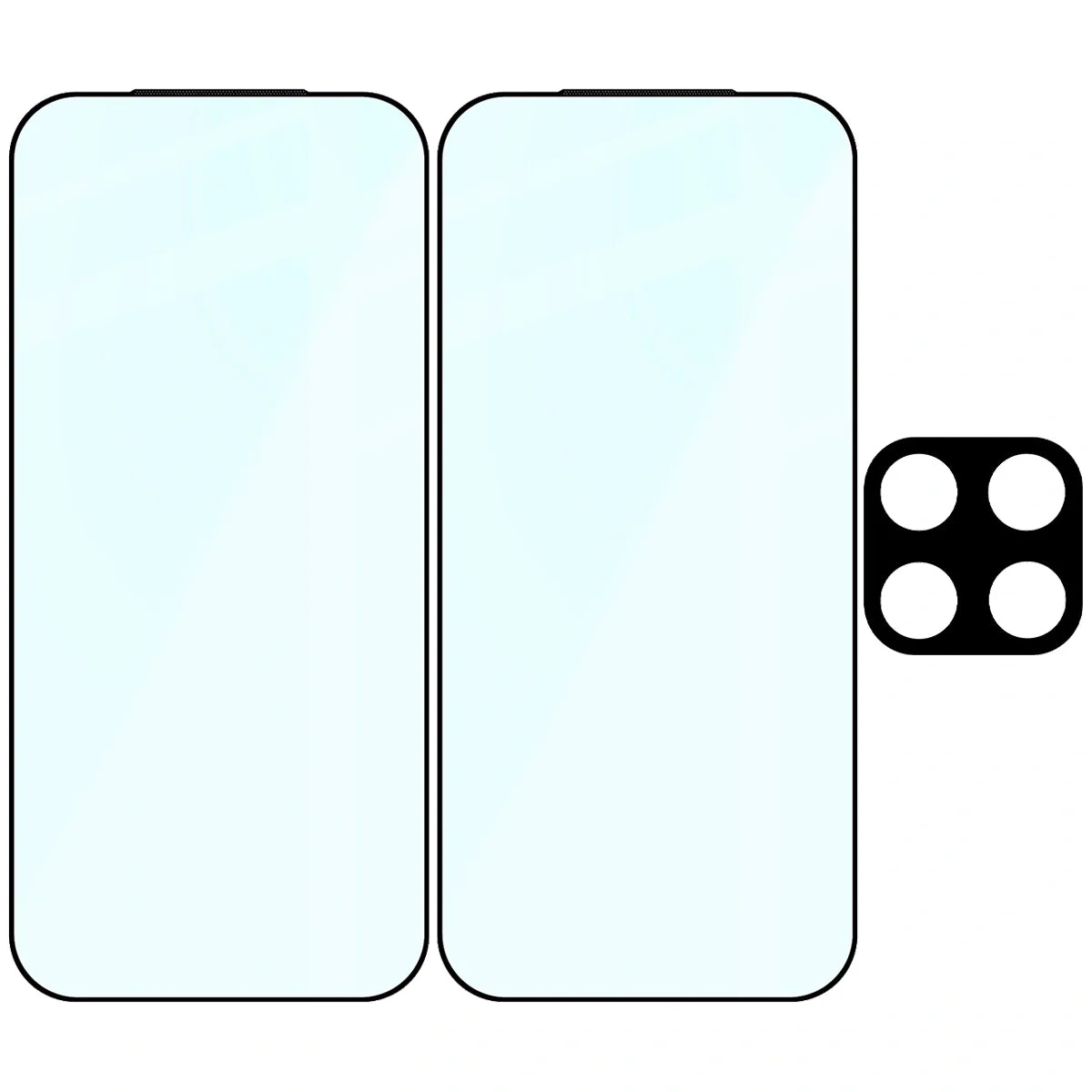 Gehärtetes Glas - 2 Stück + Kameraschutz für Xiaomi 17, Bizon Glass Edge Pack, Schwarz