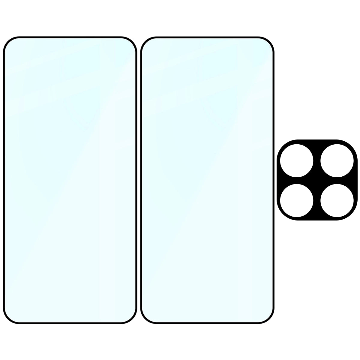 Gehärtetes Glas - 2 Stück + Kameraschutz für Xiaomi 17T Pro, Bizon Glass Edge Pack, Schwarz