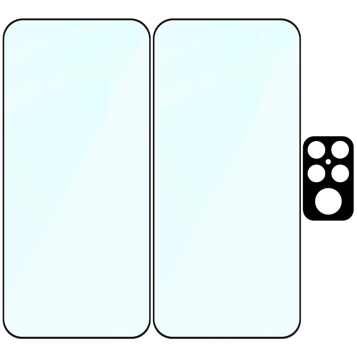 Gehärtetes Glas - 2 Stück + Kameraschutz für Xiaomi POCO F8 Ultra, Bizon Glass Edge Pack, Schwarz