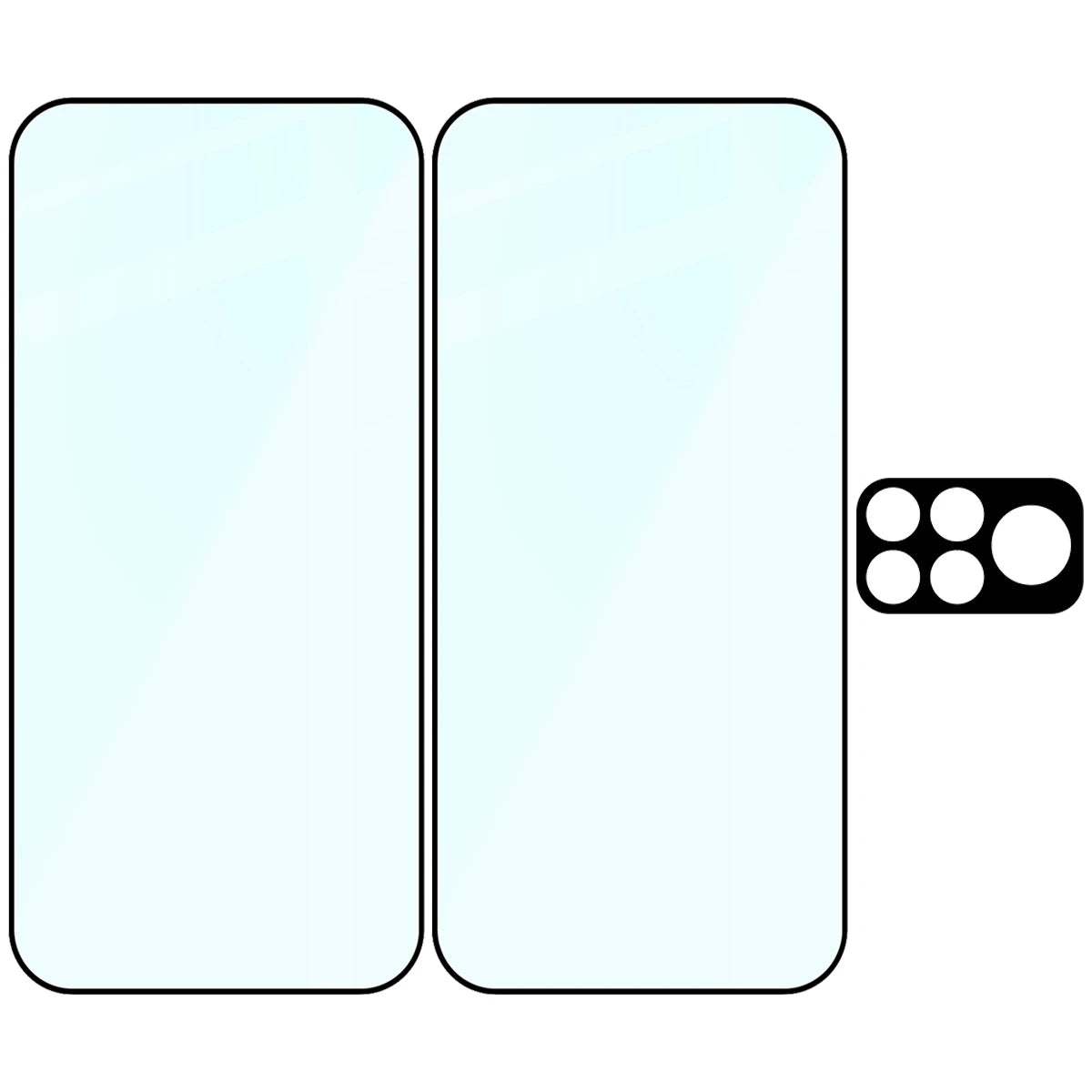 Gehärtetes Glas - 2 Stück + Kameraschutz für Xiaomi POCO F9 Pro, Bizon Glass Edge Pack, (6/6)