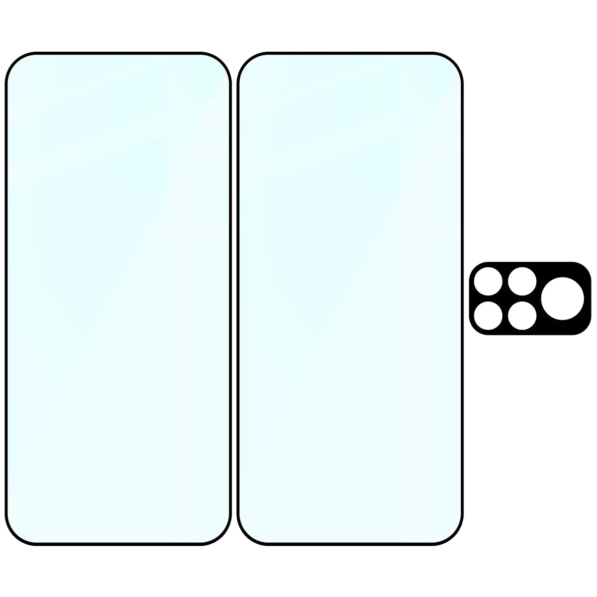 Gehärtetes Glas - 2 Stück + Kameraschutz für Xiaomi POCO F9 Ultra, Bizon Glass Edge Pack, (6/6)