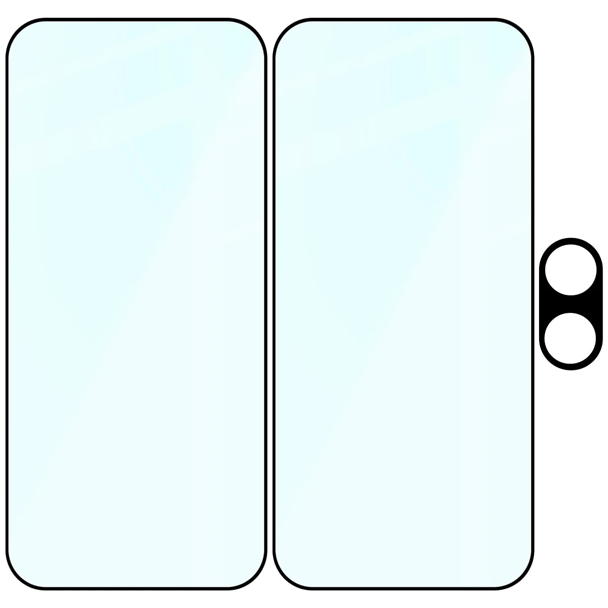 Gehärtetes Glas - 2 Stück + Kameraschutz für Xiaomi POCO X8 Pro, Bizon Glass Edge Pack, Schwarz