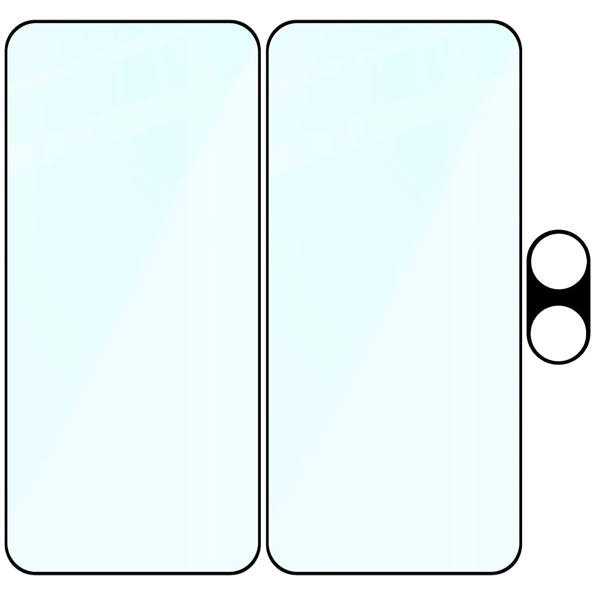 Gehärtetes Glas - 2 Stück + Kameraschutz für Xiaomi POCO X8 Pro Max, Bizon Glass Edge Pack, Schwarz