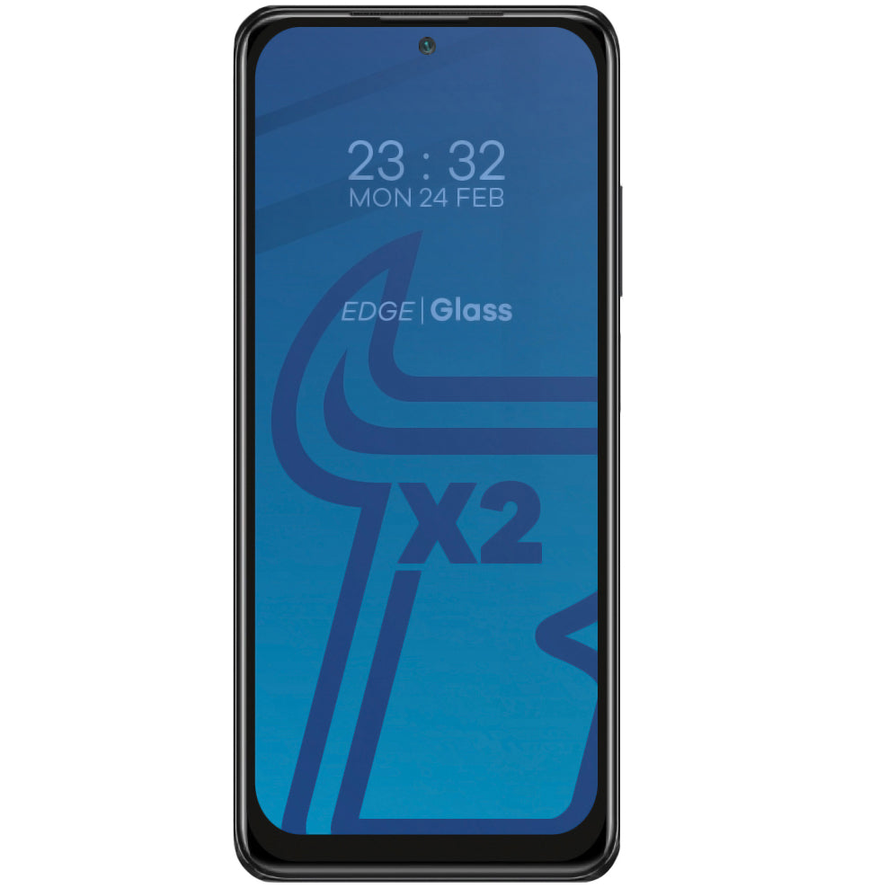 Gehärtetes Glas Bizon Glass Edge - 2 Stück + Kameraschutz für Redmi Note 10 / 10S, Schwarz