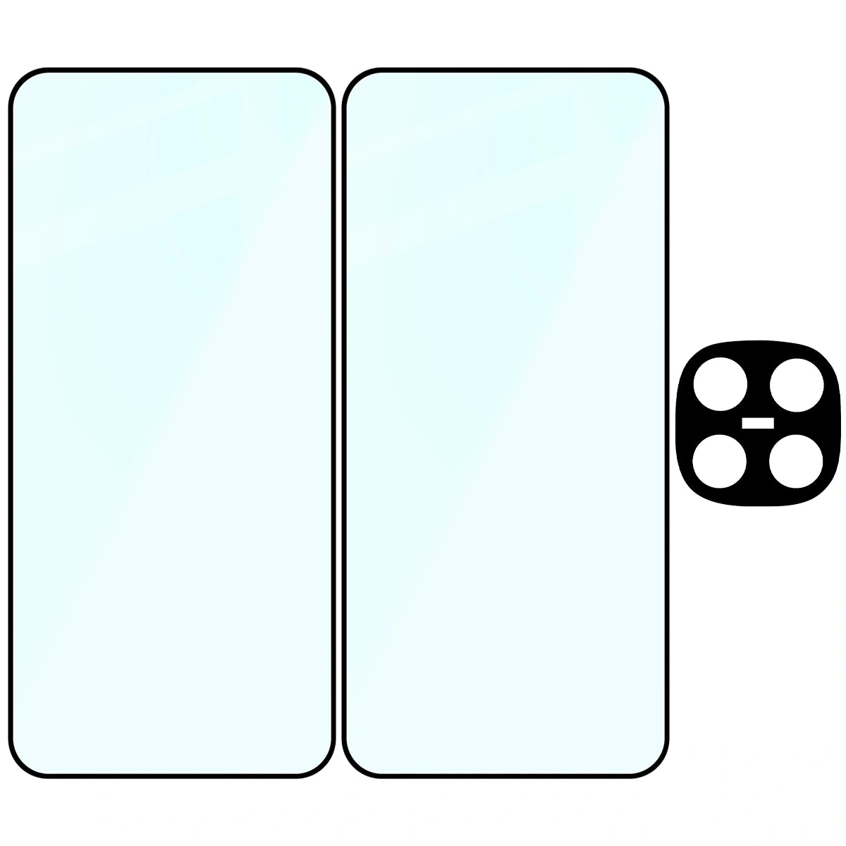 Gehärtetes Glas - 2 Stück + Kameraschutz für Xiaomi Redmi Note 15 Pro 5G, Bizon Glass Edge Pack, Schwarz