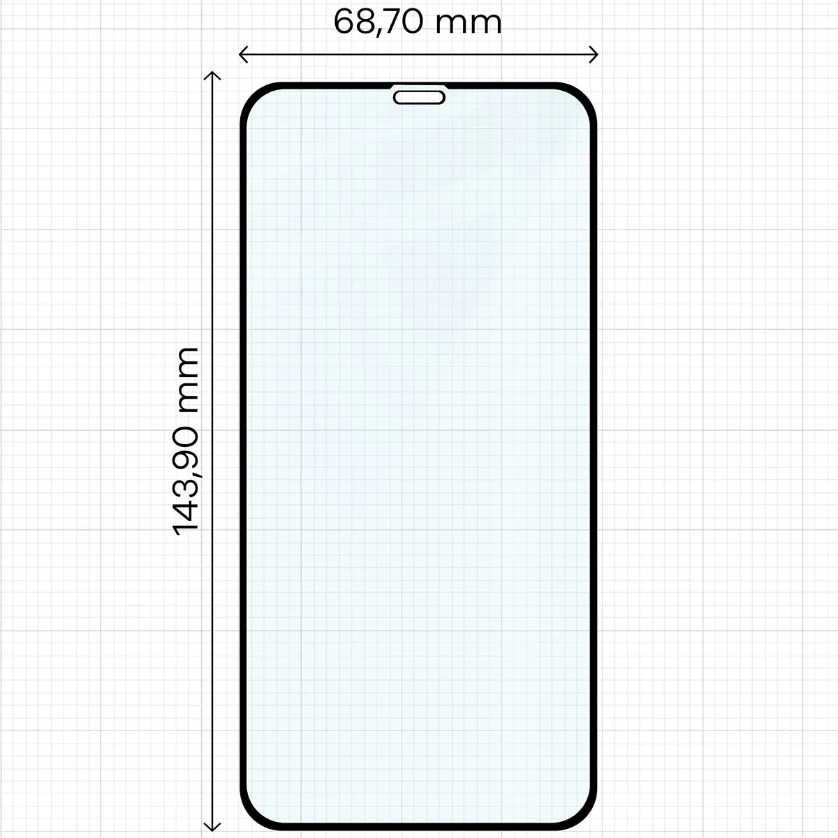 Gehärtetes Glas für iPhone 11 / Xr, Bizon Glass Edge Duo, Schwarzer Rahmen, 2 Stück