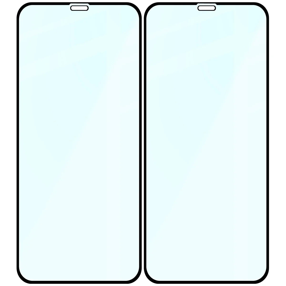 Gehärtetes Glas für iPhone 11 / Xr, Bizon Glass Edge Duo, Schwarzer Rahmen, 2 Stück