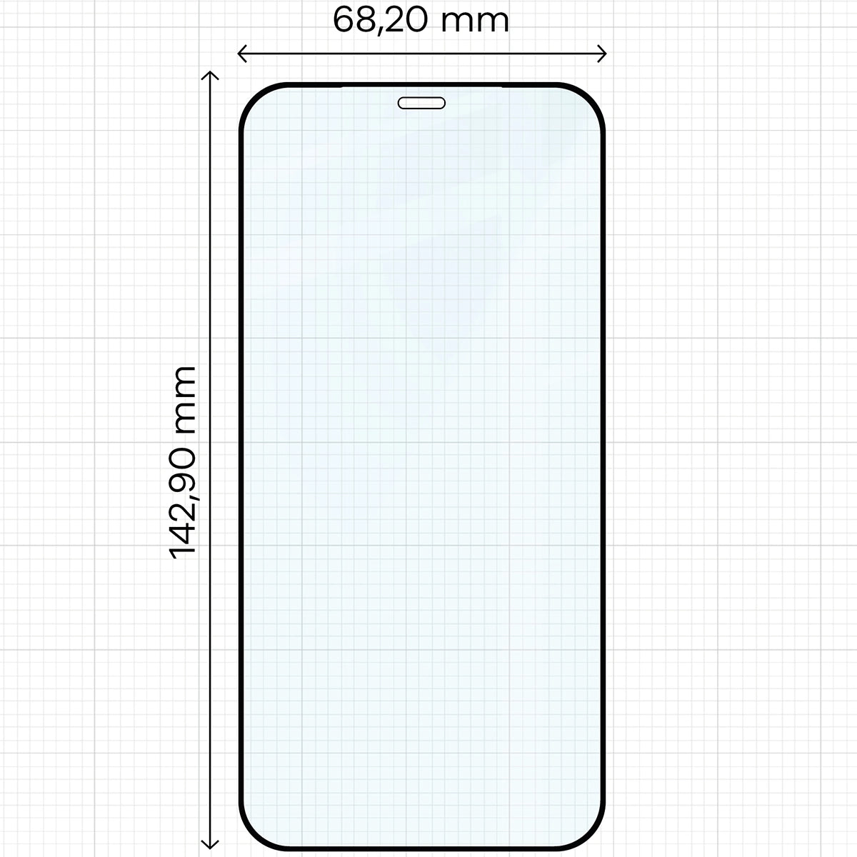 Gehärtetes Glas für iPhone 12 / 12 Pro, Bizon Glass Edge Duo, Schwarzer Rahmen, 2 Stück
