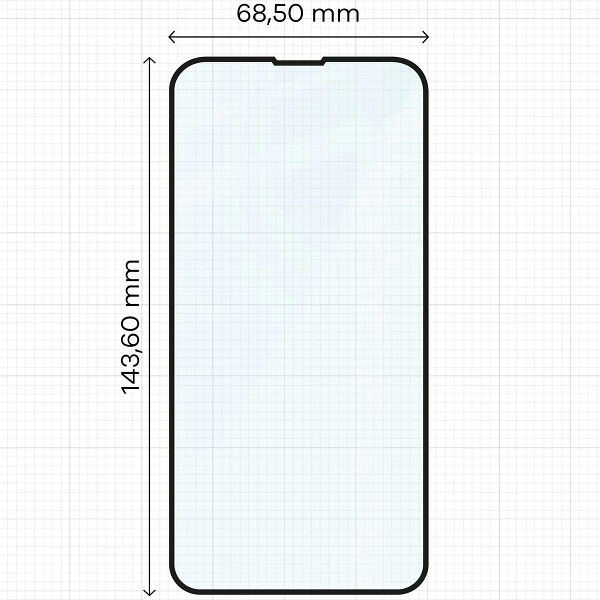 Gehärtetes Glas für iPhone 13 / 13 Pro, Bizon Glass Edge Duo, Schwarzer Rahmen, 2 Stück