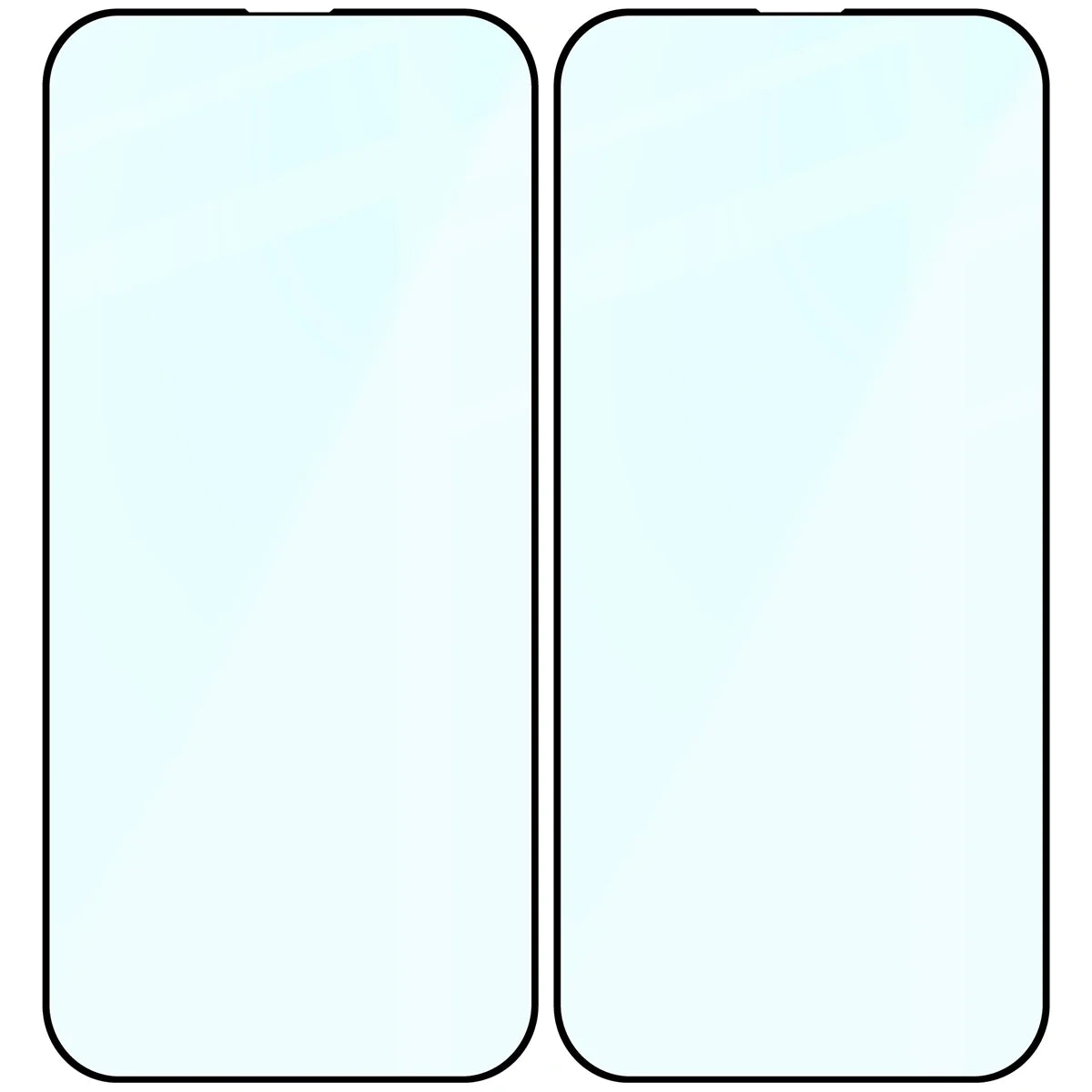Gehärtetes Glas für iPhone 14 Pro, Bizon Glass Edge Duo, Schwarzer Rahmen, 2 Stück