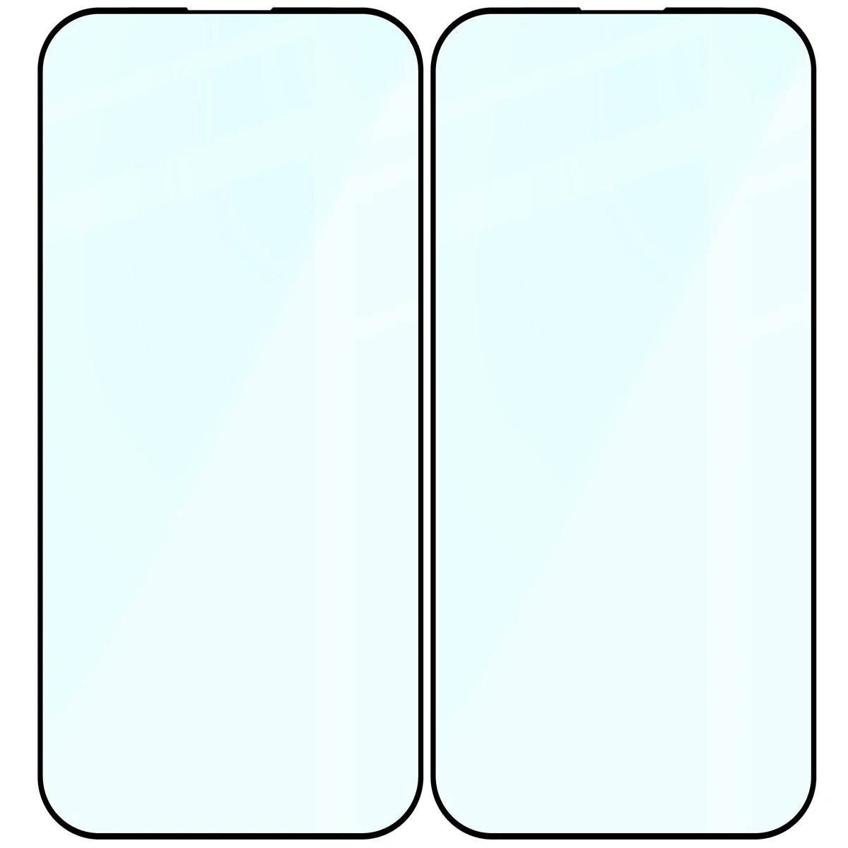 Gehärtetes Glas für iPhone 15 Pro, Bizon Glass Edge Duo, Schwarzer Rahmen, 2 Stück