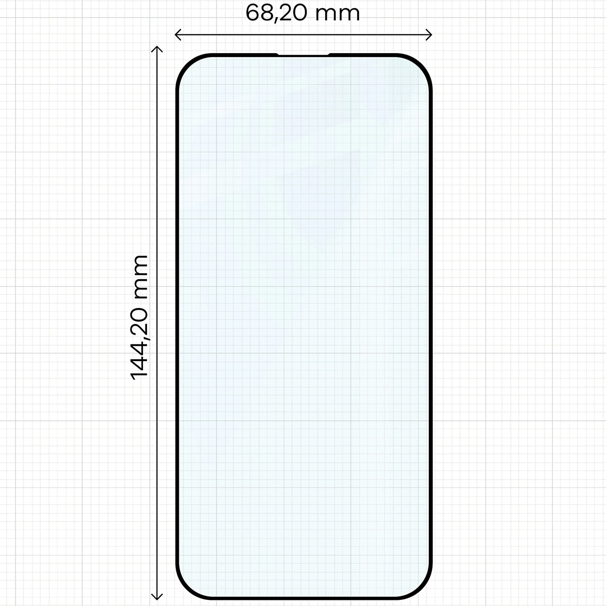 Gehärtetes Glas für iPhone 15 / 16, Bizon Glass Edge Duo, Schwarzer Rahmen, 2 Stück