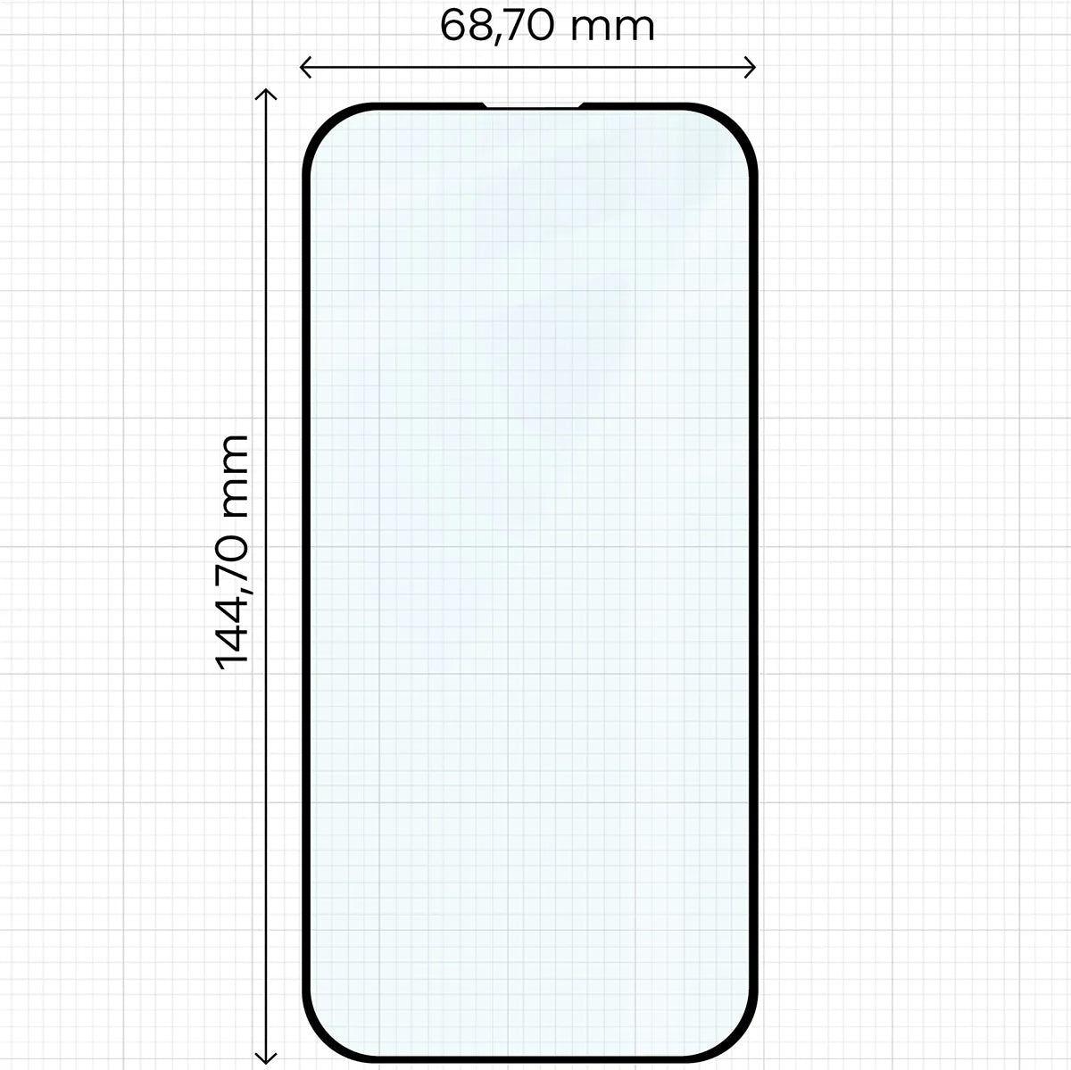 Gehärtetes Glas für iPhone 15 / 16, Bizon Glass Edge Duo, Schwarzer Rahmen, 2 Stück