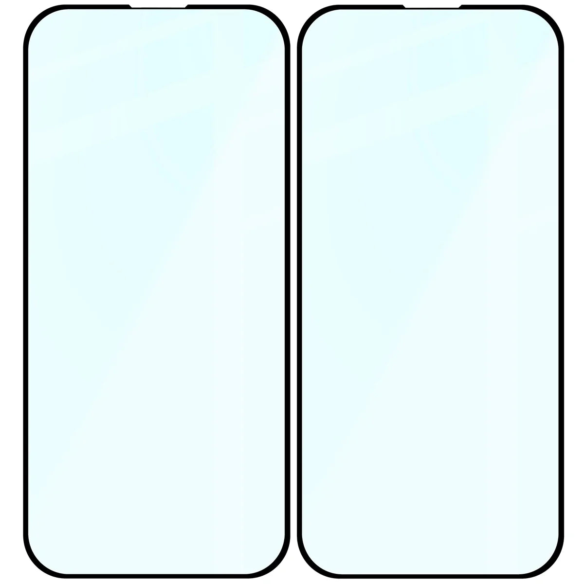 Gehärtetes Glas für iPhone 15 / 16, Bizon Glass Edge Duo, Schwarzer Rahmen, 2 Stück