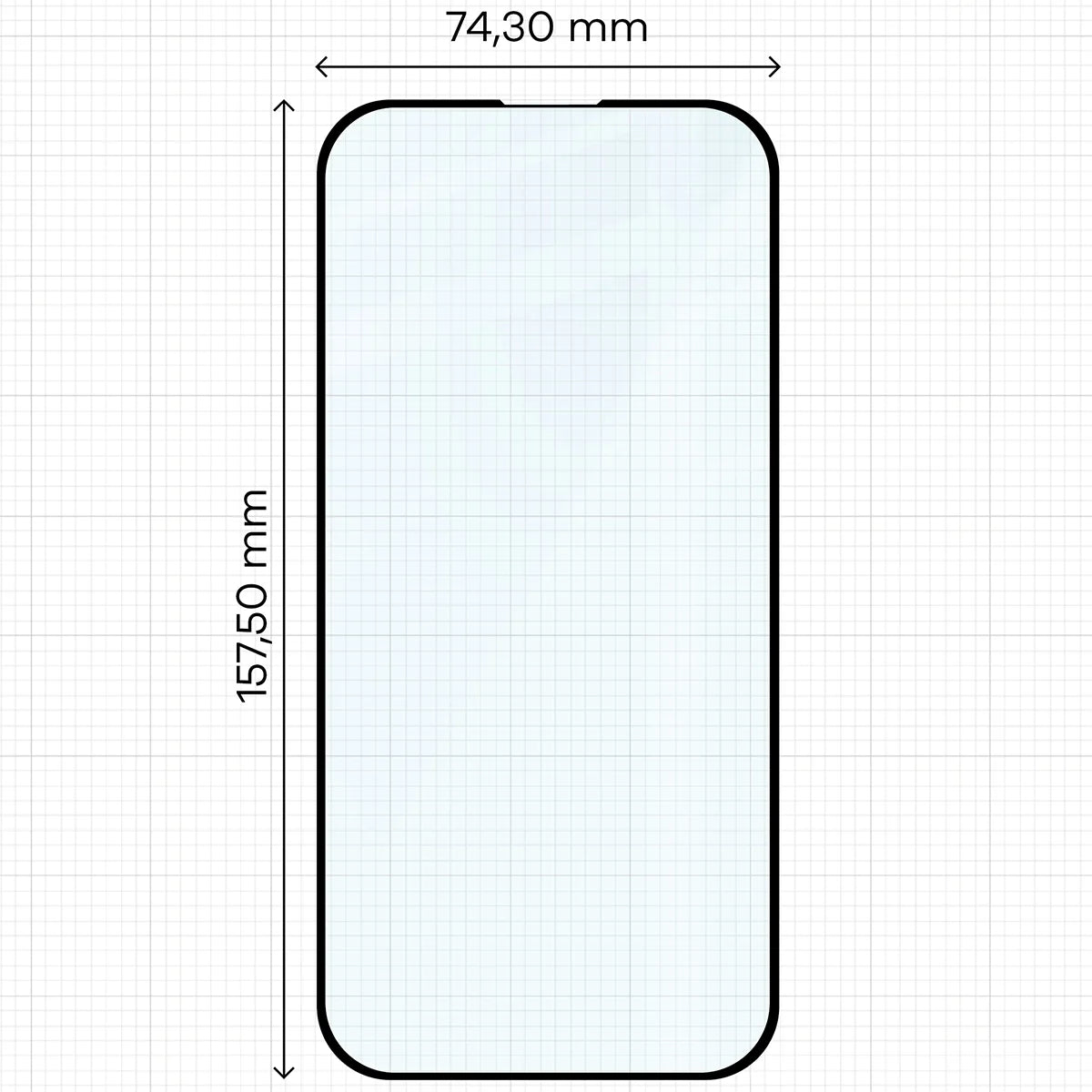 Gehärtetes Glas für iPhone 15 Plus / 16 Plus, Bizon Glass Edge Duo, Schwarzer Rahmen, 2 Stück