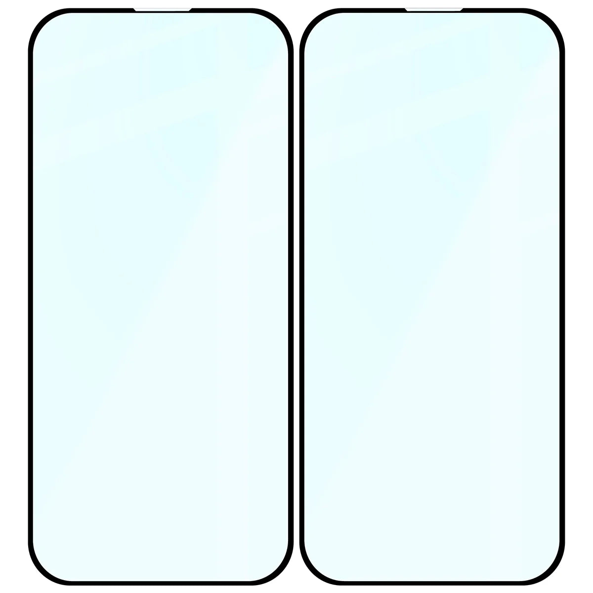 Gehärtetes Glas für iPhone 15 Plus / 16 Plus, Bizon Glass Edge Duo, Schwarzer Rahmen, 2 Stück
