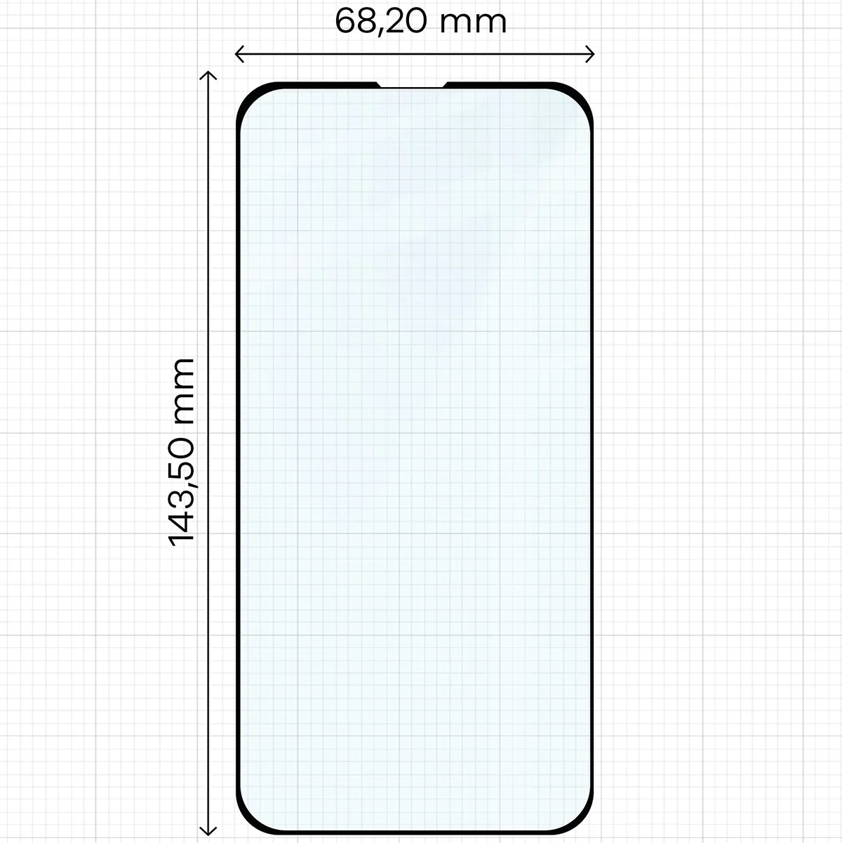 Gehärtetes Glas für iPhone 16e / 14 / 13 Pro / 13, Bizon Glass Edge Duo, Schwarzer Rahmen, 2 Stück