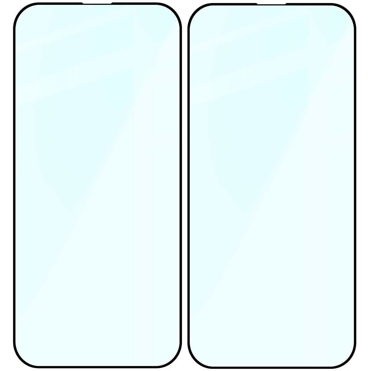 Gehärtetes Glas für iPhone 17e / 16e / 14 / 13 Pro / 13, Bizon Glass Edge Duo, Schwarzer Rahmen, 2 Stück