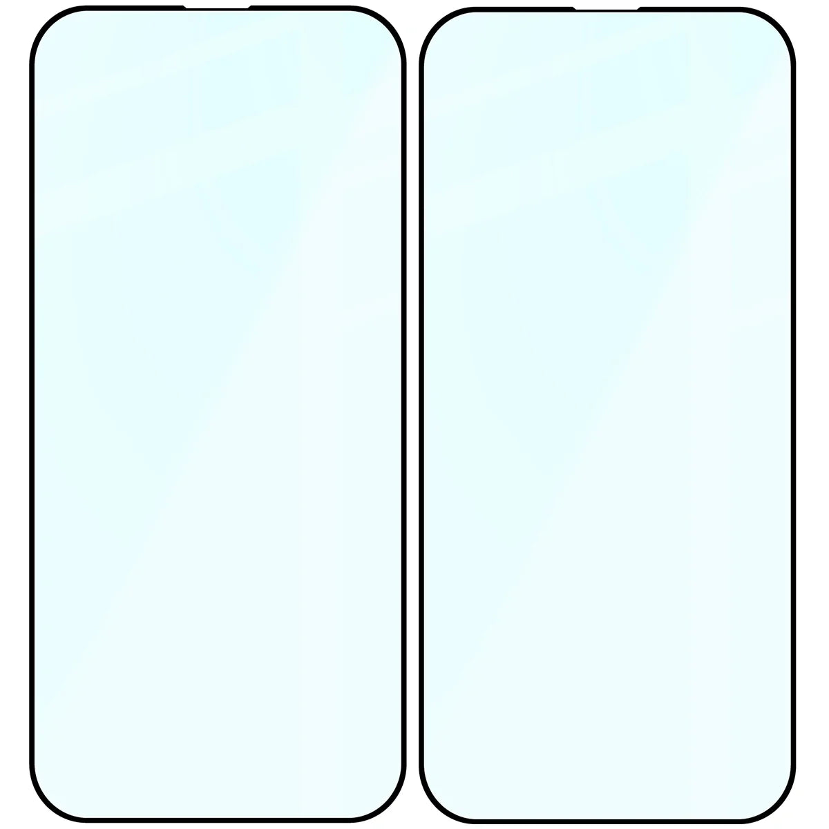 Gehärtetes Glas für iPhone 16e / 14 / 13 Pro / 13, Bizon Glass Edge Duo, Schwarzer Rahmen, 2 Stück
