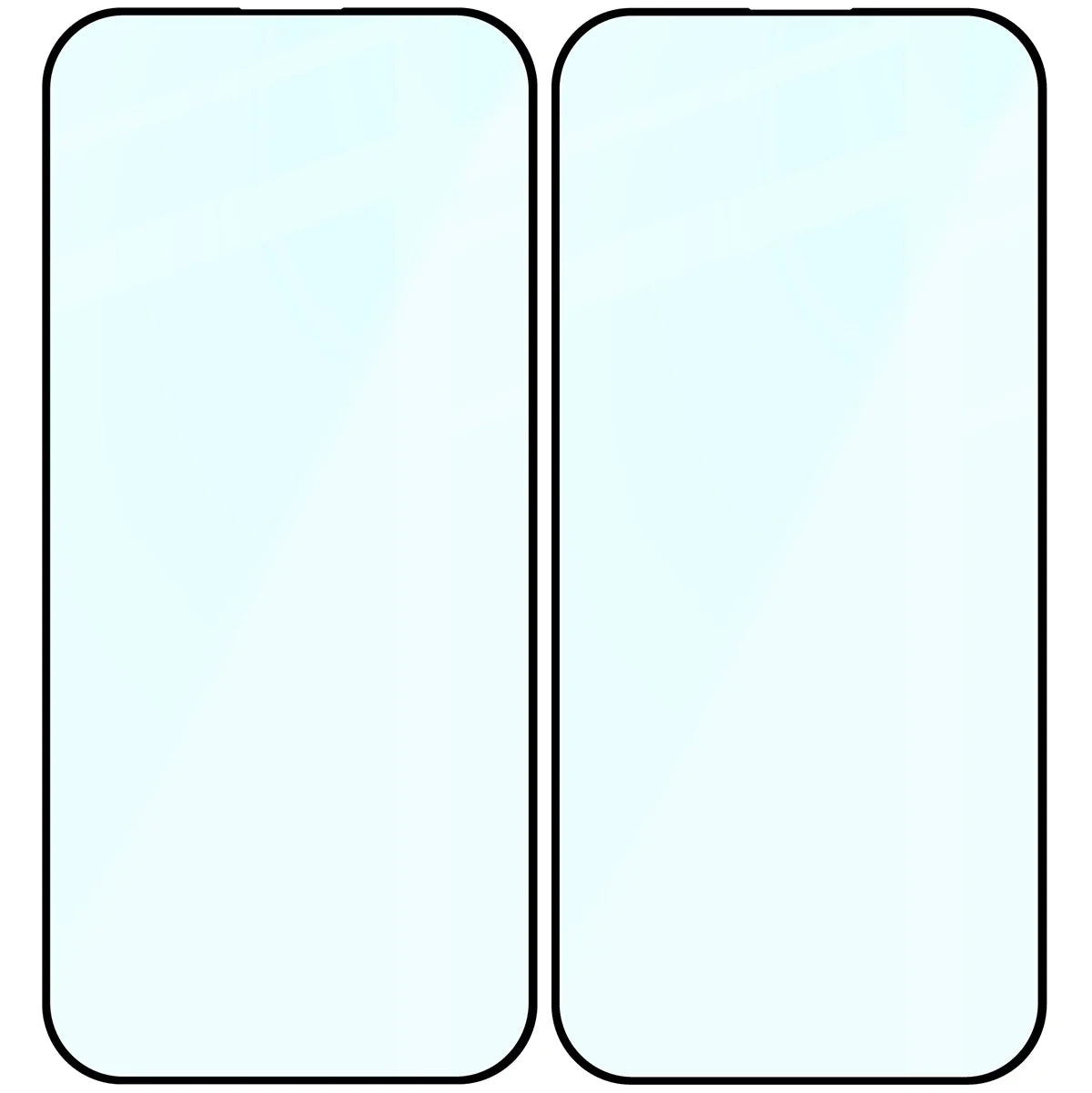 Gehärtetes Glas für iPhone 17 / 17 Pro / 16 Pro, Bizon Glass Edge Duo, Schwarzer Rahmen, 2 Stück