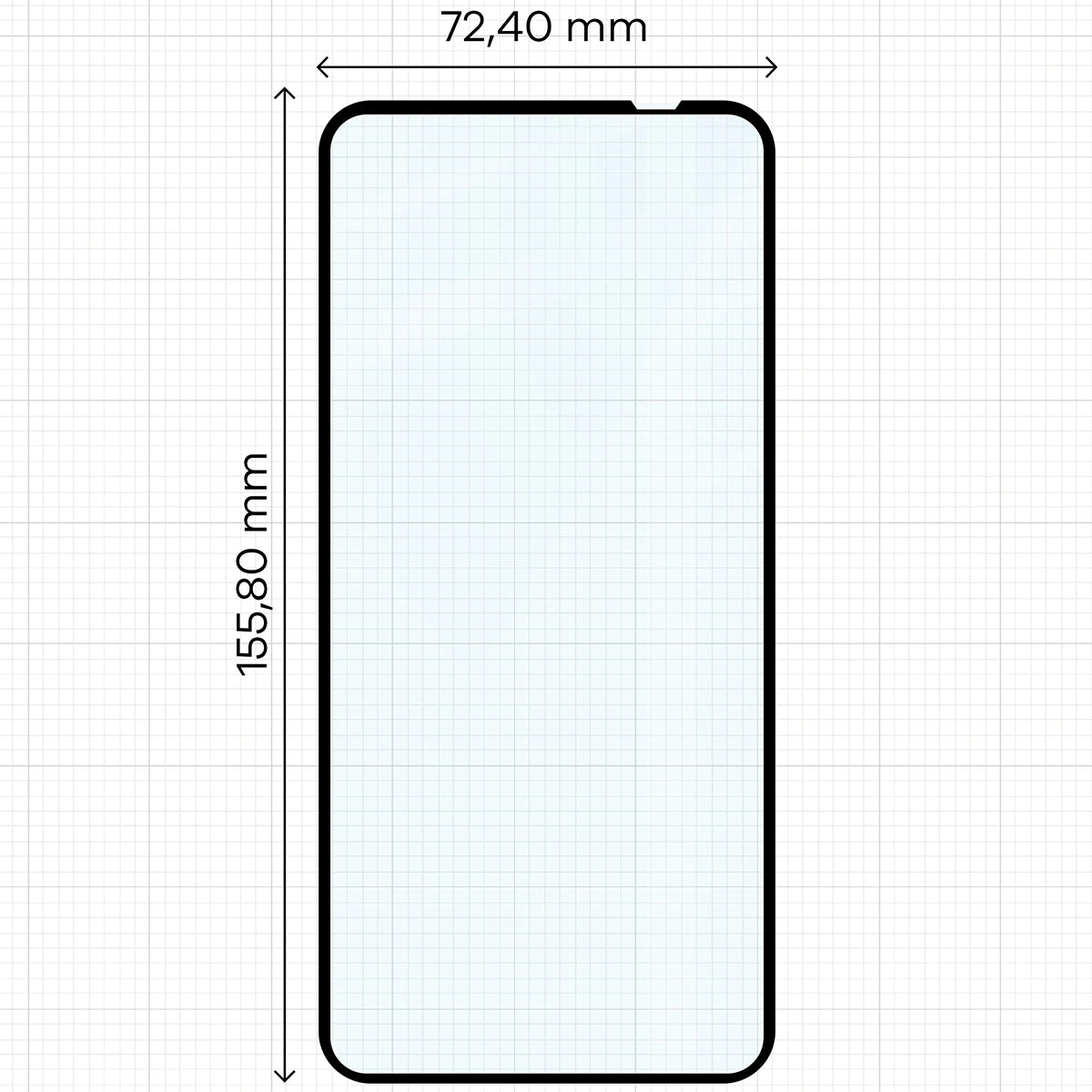 Gehärtetes Glas für Nothing Phone 1, Bizon Glass Edge Duo, Schwarzer Rahmen, 2 Stück