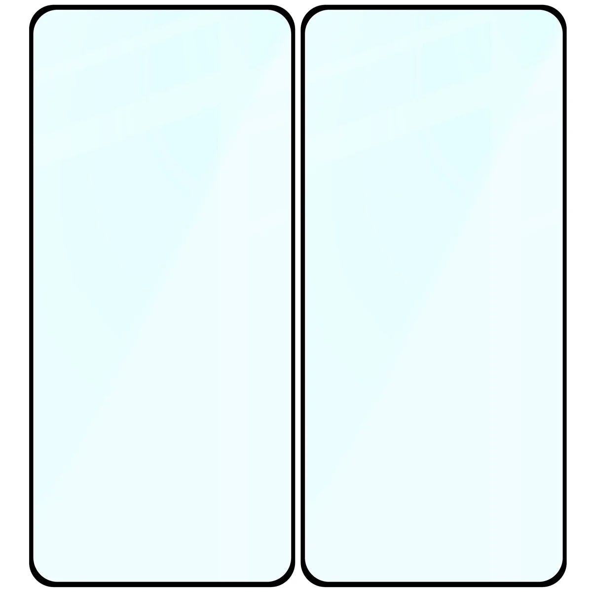 Gehärtetes Glas für Realme GT 7 / 7T, Bizon Glass Edge Duo, Schwarzer Rahmen, 2 Stück