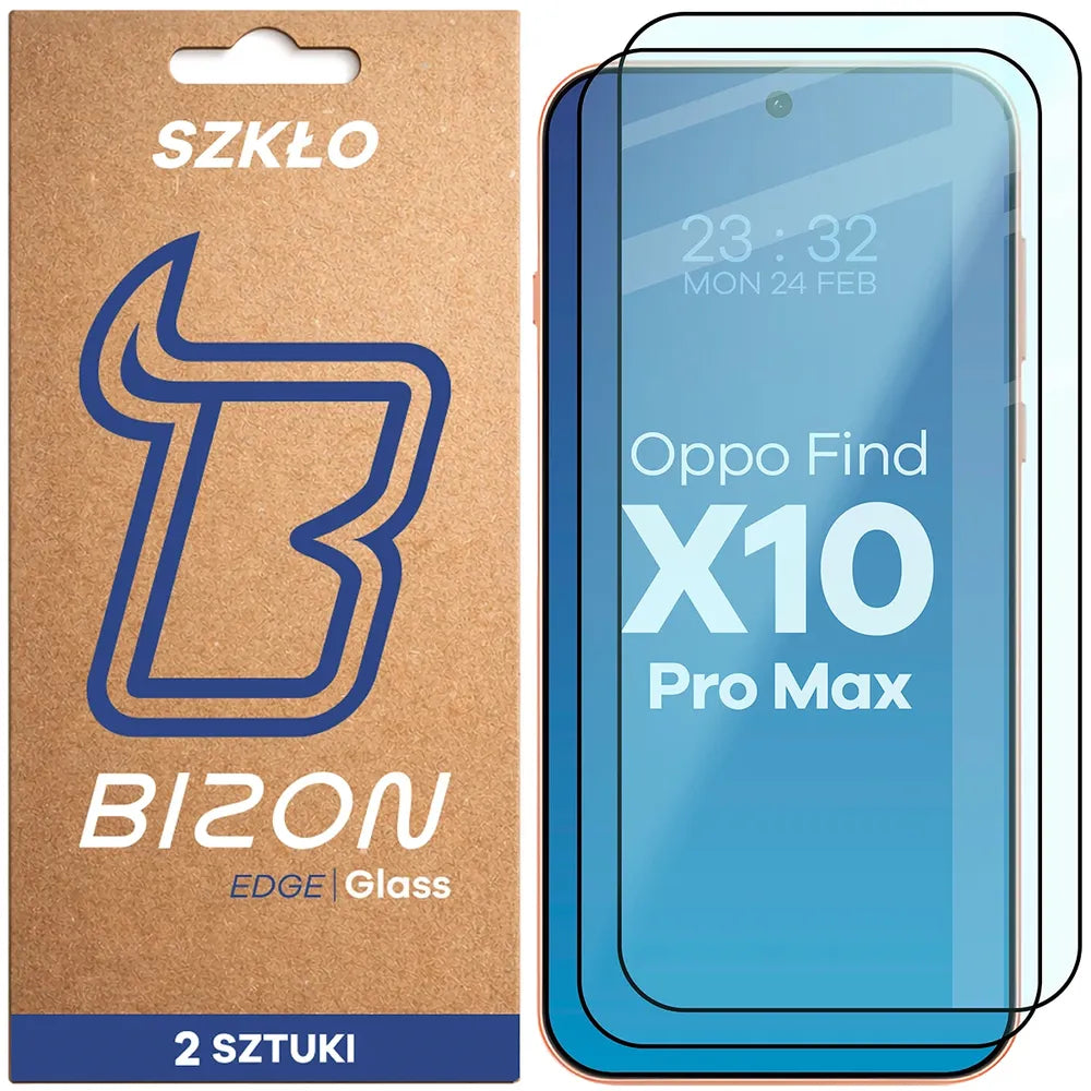 Gehärtetes Glas für OPPO Find X10 Pro Max, Bizon Glass Edge Duo, Schwarzer Rahmen, 2 Stück (1/4)