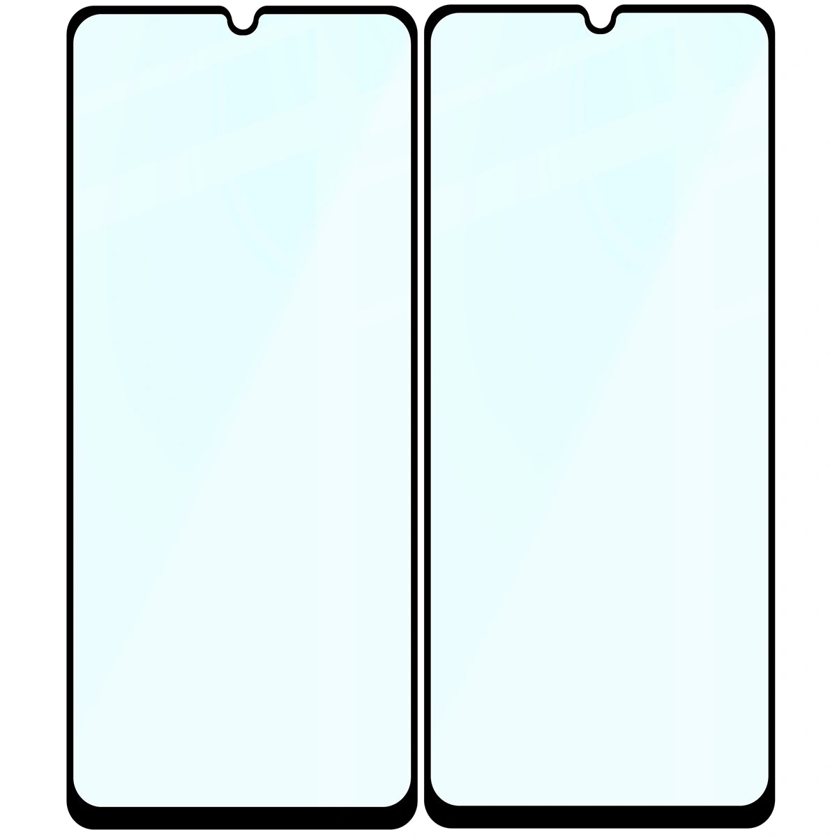 Gehärtetes Glas für Galaxy A07 4G / 5G, Bizon Glass Edge Duo, Schwarzer Rahmen, 2 Stück