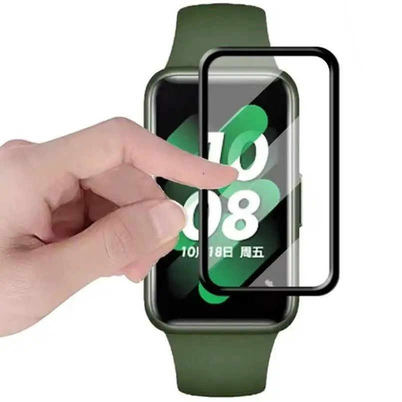 Hybrides Glas für Galaxy Fit 3, Bizon Glass Watch Edge Hybrid, Schwarz