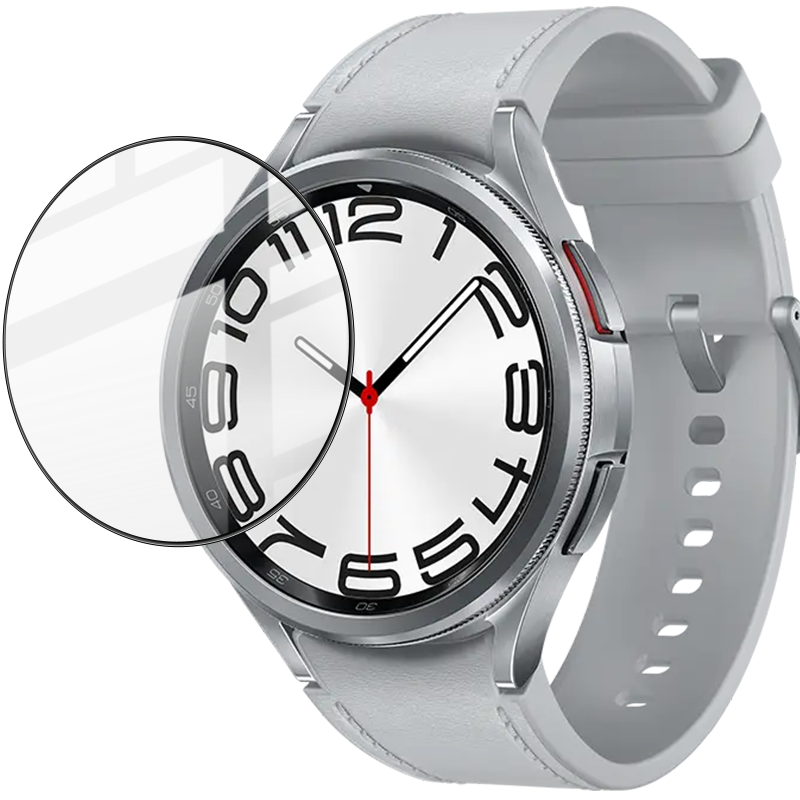 Hybrides Glas Bizon Glass Watch Edge Hybrid für Galaxy Watch 6 Classic 47 mm, Schwarz