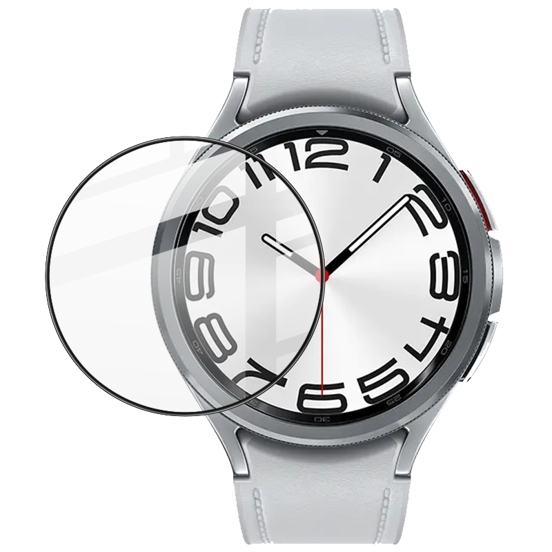 Hybrides Glas Bizon Glass Watch Edge Hybrid für Galaxy Watch 6 Classic 47 mm, Schwarz