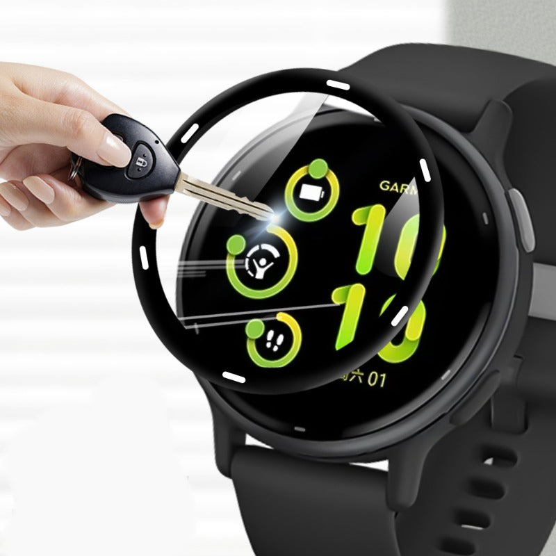 Hybrides Glas Bizon Glass Watch Edge Hybrid für Garmin Vivoactive 5, Schwarz