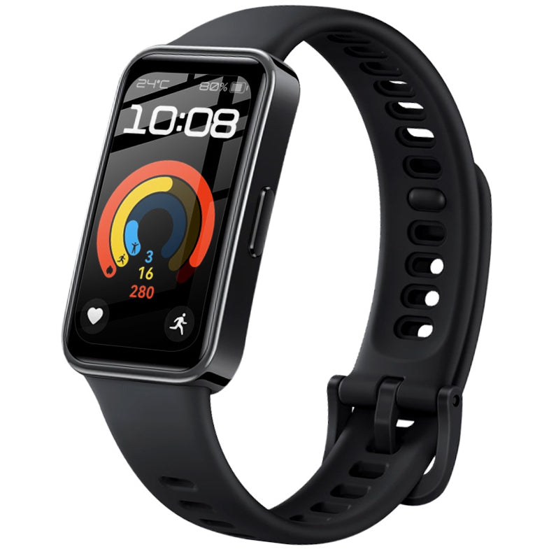 Hybrides Glas für Huawei Band 9 / 8, Bizon Glass Watch Edge Hybrid, Schwarz