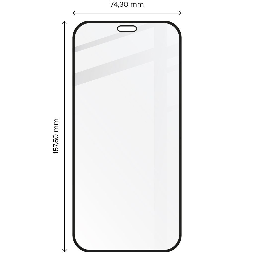 Gehärtetes Glas Bizon Glass Edge für iPhone 12 Pro Max, schwarzer Rahmen
