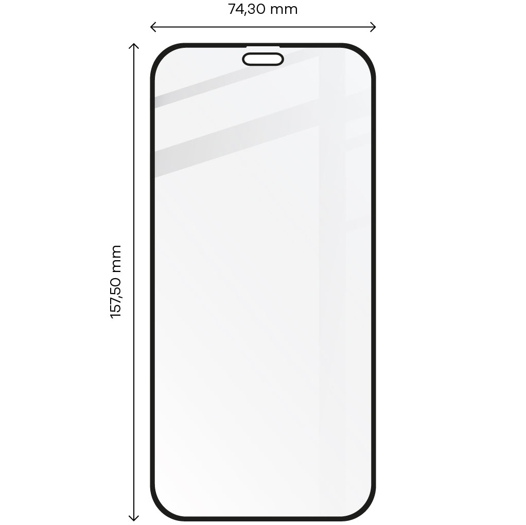 Gehärtetes Glas Bizon Glass Edge für iPhone 12 Pro Max, schwarzer Rahmen