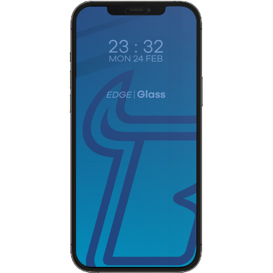 Gehärtetes Glas Bizon Glass Edge für iPhone 12 Pro Max, schwarzer Rahmen