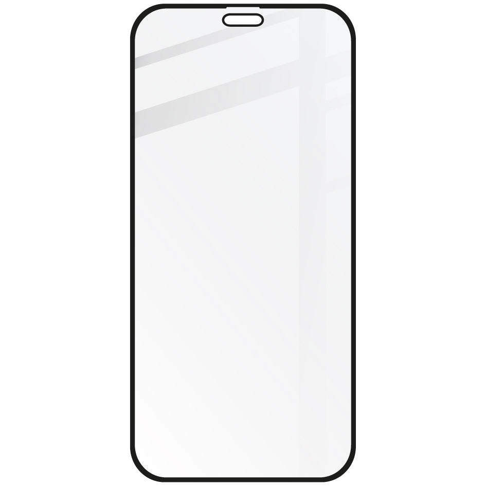 Gehärtetes Glas Bizon Glass Edge für iPhone 12 Pro Max, schwarzer Rahmen