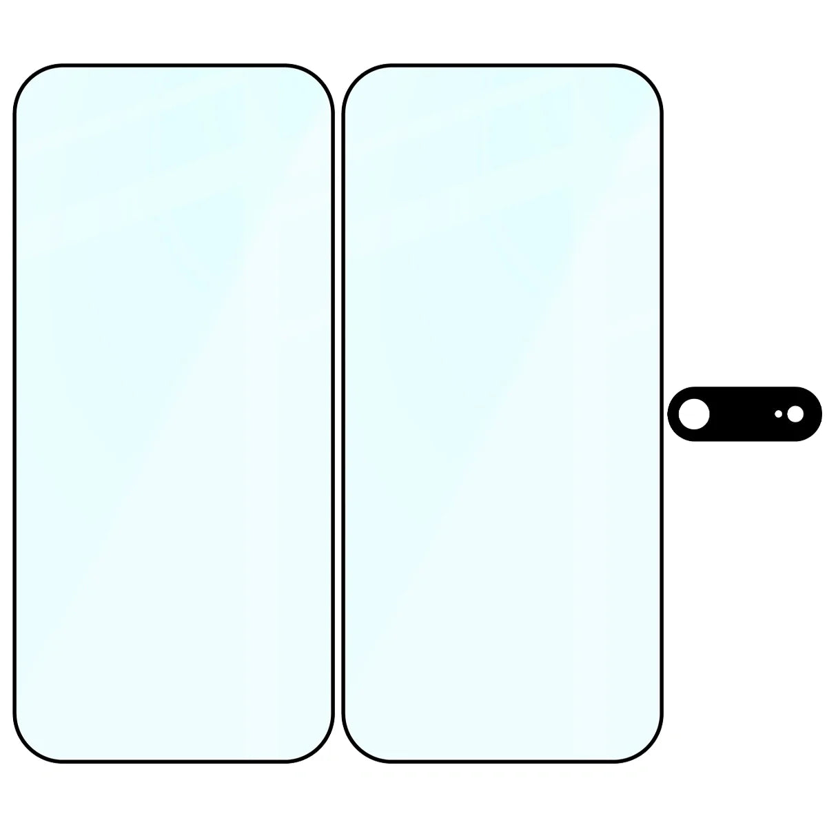 Gehärtetes Glas - 2 Stück + Kameraschutz für iPhone Air, Bizon Glass Edge Pack, Schwarz