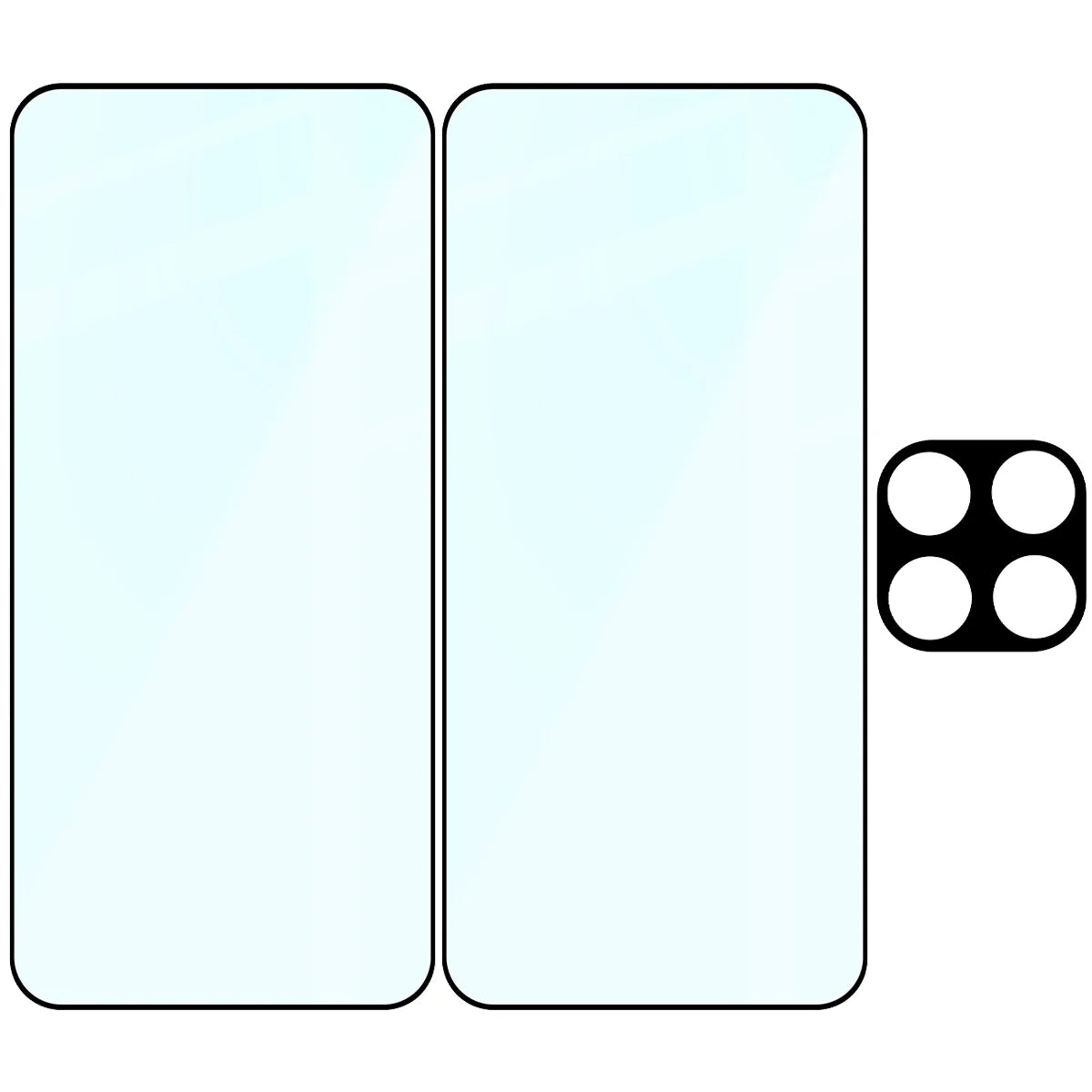 Gehärtetes Glas - 2 Stück + Kameraschutz für Xiaomi 15T, Bizon Glass Edge Pack, Schwarz