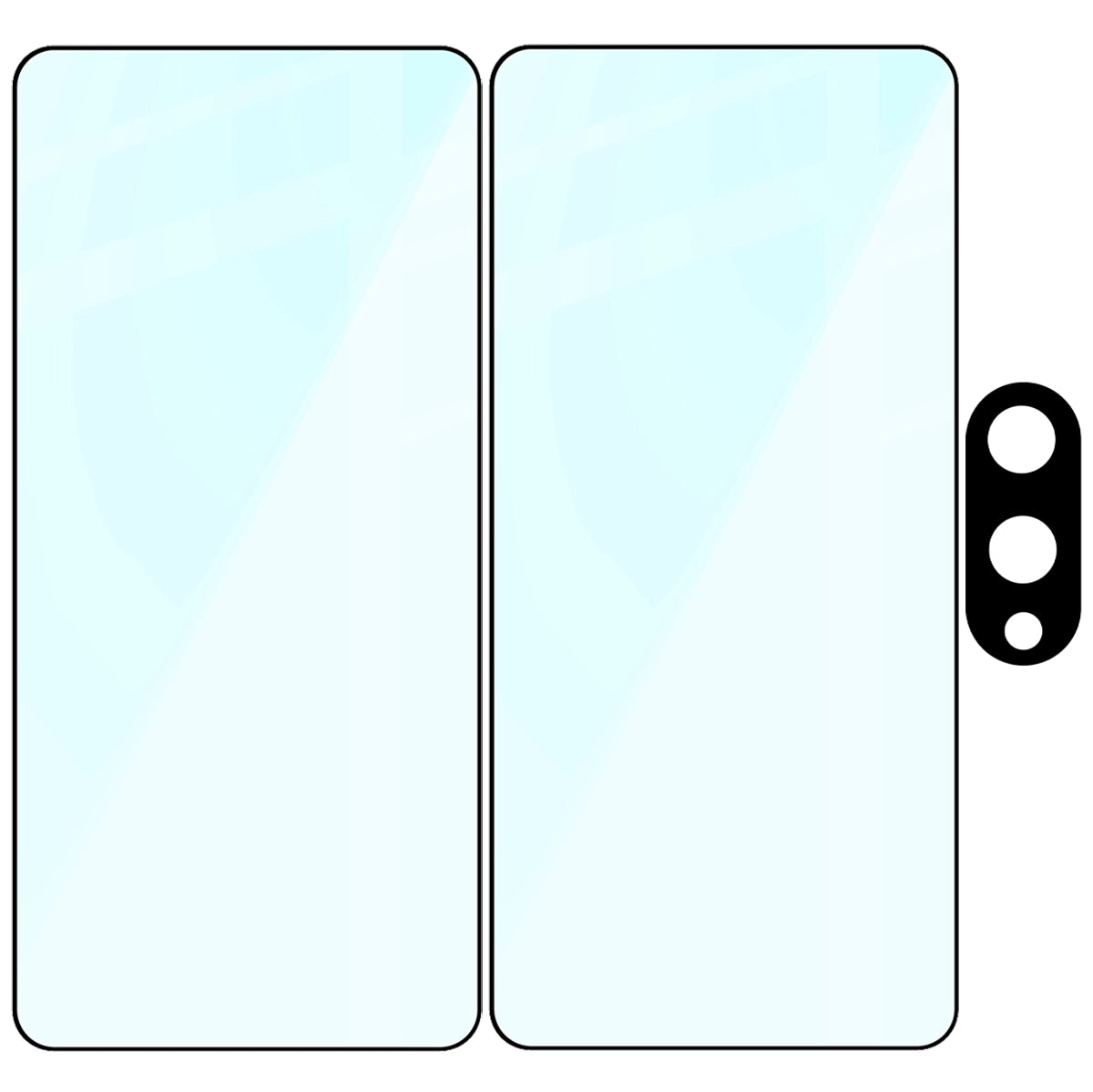 Gehärtetes Glas Bizon Glass Edge Pack - 2 Stück + Kameraschutz für Samsung Galaxy S25 Edge, Schwarz