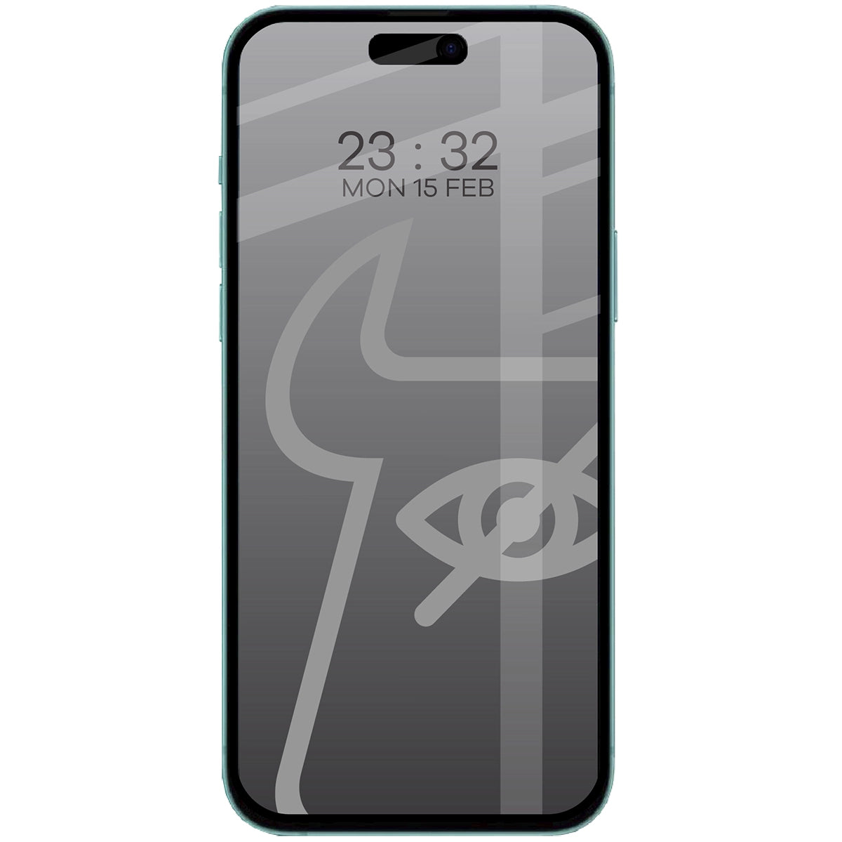 Gehärtetes Glas mit Privatschutzfilter für iPhone 15 Pro, Bizon Glass Edge Shadow, getönt mit schwarzer Rahmen