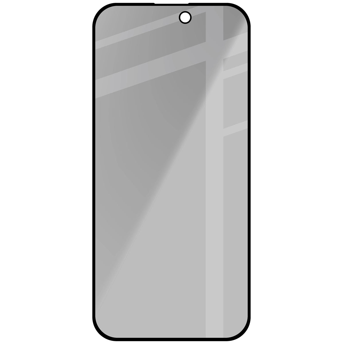 Gehärtetes Glas mit Privatschutzfilter für iPhone 15 Pro, Bizon Glass Edge Shadow, getönt mit schwarzer Rahmen